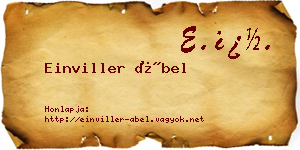 Einviller Ábel névjegykártya